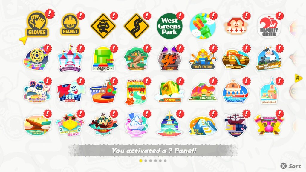 Mario Kart World -  Stickers são as únicas recompensas por explorar o mundo aberto.